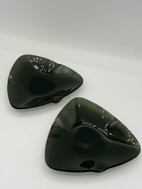 1960 Merck Sharp & Dohme 2 Triavil Pharmaceutical Ad Ashtray  - MCM Smoked Glass